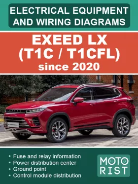 Электрооборудование и цветные электросхемы Exeed LX (T1C / T1CFL) с 2020 года