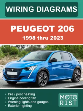 Цветные электросхемы Peugeot 206 с 1998 по 2023 год
