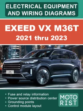 Электрооборудование и цветные электросхемы EXEED VX M36T с 2021 по 2023 год