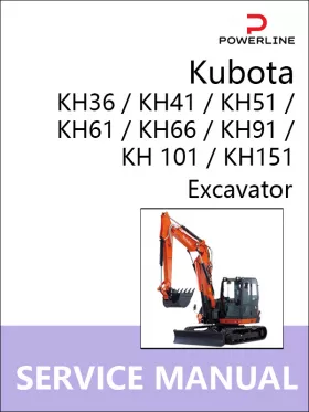 Книга по ремонту экскаватора Kubota KH36 / KH41 / KH51 / KH61 / KH66 / KH91 / KH 101 / KH151
