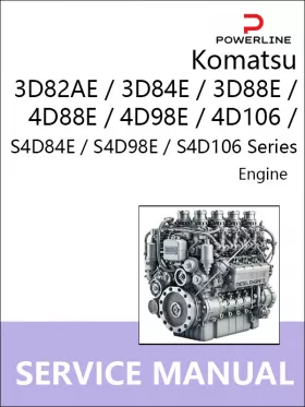 Книга по ремонту двигателей Komatsu 3D82AE / 3D84E / 3D88E / 4D88E / 4D98E / 4D106 / S4D84E / S4D98E / S4D106 Series