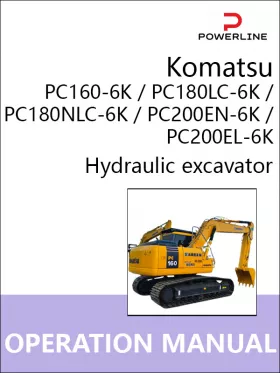 Книга по эксплуатации и техническому обслуживанию экскаватора Komatsu PC160-6K / PC180LC-6K / PC180NLC-6K / PC200EN-6K / PC200EL-6K