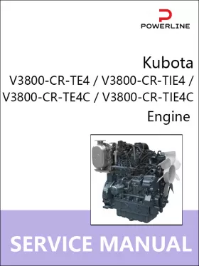 Книга по ремонту двигателя Kubota V3800-CR-TE4 / V3800-CR-TIE4 / V3800-CR-TE4C / V3800-CR-TIE4C