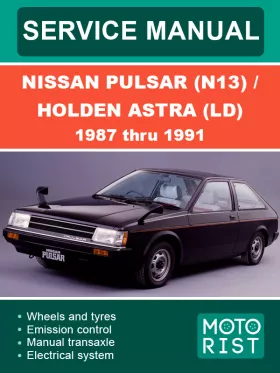 Книга по ремонту Nissan Pulsar (N13) / Holden Astra (LD) с 1987 по 1991 год