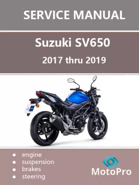 Книга по ремонту мотоцикла Suzuki SV650 с 2017 по 2019 год