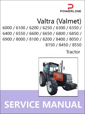 Книга по ремонту трактора Valtra (Valmet) 6000 / 6100 /  6200 / 6250 / 6300 / 6350 / 6400 / 6550 / 6600 / 6650 / 6800 / 6850 / 6900 / 8000 / 8100 / 8200 / 8400 / 8050 / 8150 / 8450 / 8550 / 8750 / 8950